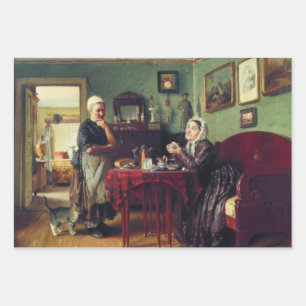 Household Conversation (by Konstantin Makovsky) Wrapping Paper Sheet