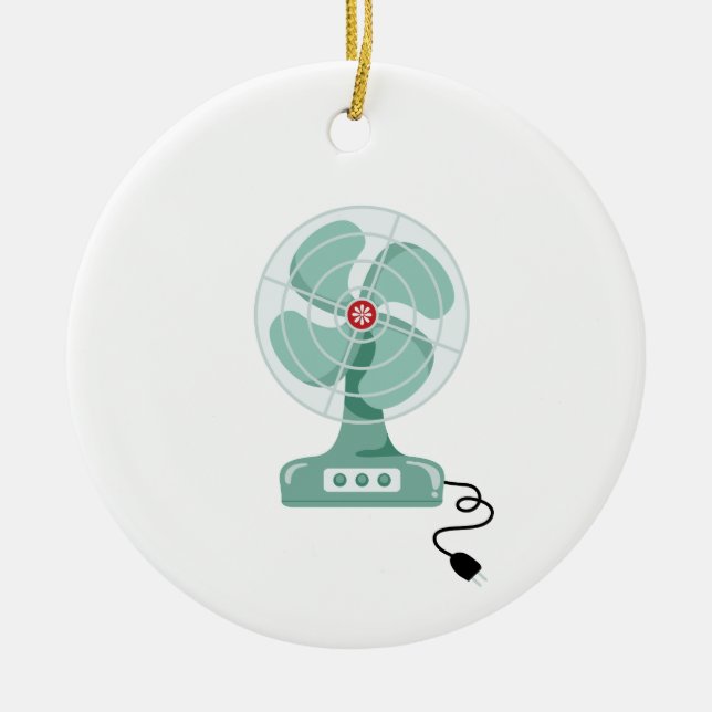 Household Fan Ceramic Tree Decoration (Front)