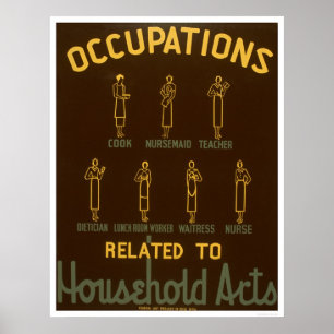 Household Occupations 1938 WPA Poster