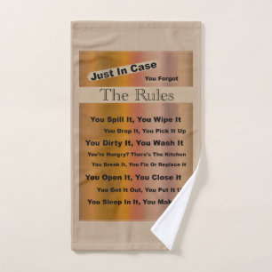 Household Rules Hand Towel