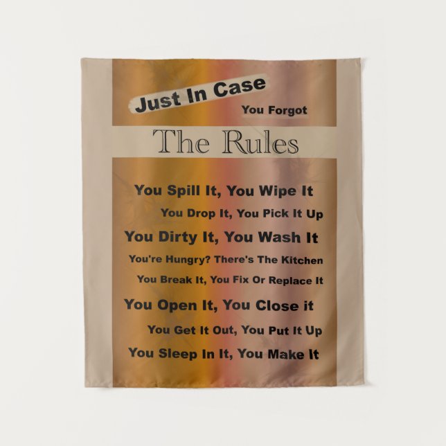 Household Rules Tapestry (Front)