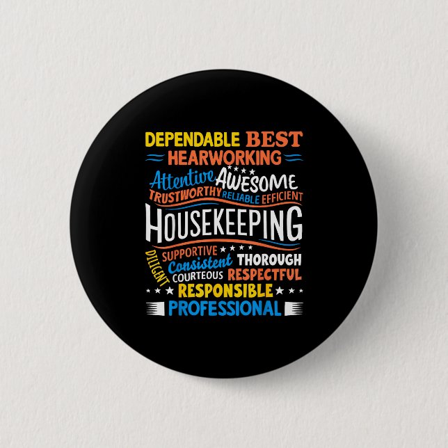 Housekeeng Appreciation Environmental Services Wee 6 Cm Round Badge (Front)