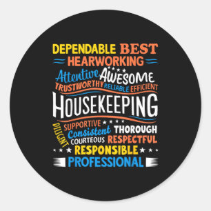 Housekeeng Appreciation Environmental Services Wee Classic Round Sticker