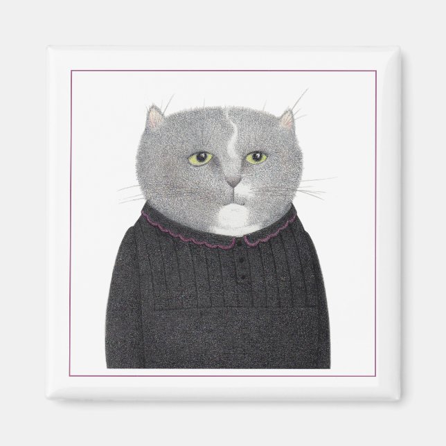 HOUSEKEEPER CAT Square Magnet II (Front)
