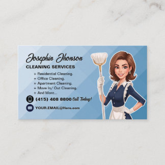 Housekeeper Cleaning Service Business Card