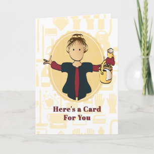 Housekeeper Female Cartoon Thank You Funny Card