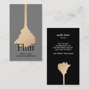 HouseKeeper Gold Feather Duster House Cleaning Business Card