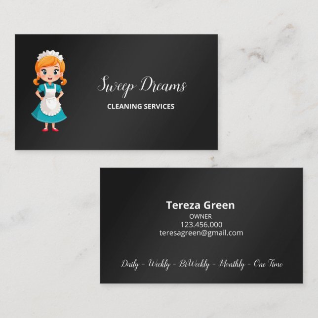 Housekeeper Housemaid Business Card (Front/Back)