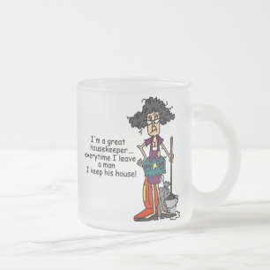 Housekeeper Humour Frosted Glass Coffee Mug