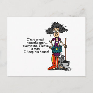 Housekeeper Humour Postcard
