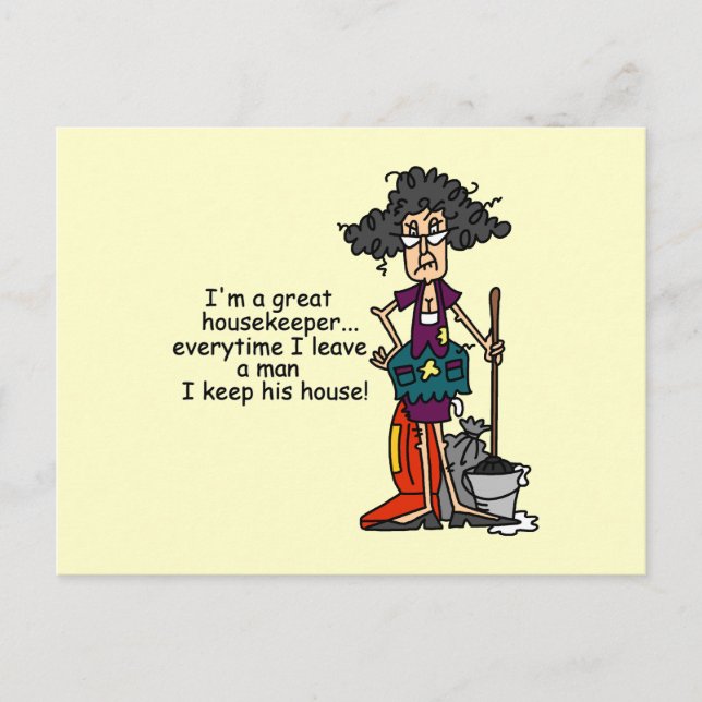 Housekeeper Humour Postcard (Front)