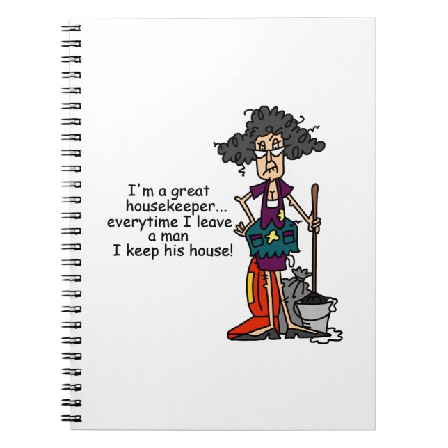 Housekeeper Humour Spiral Notebook (Front)