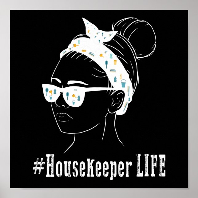 Housekeeper Life Housekeeping Cleaning Lover Graph Poster (Front)