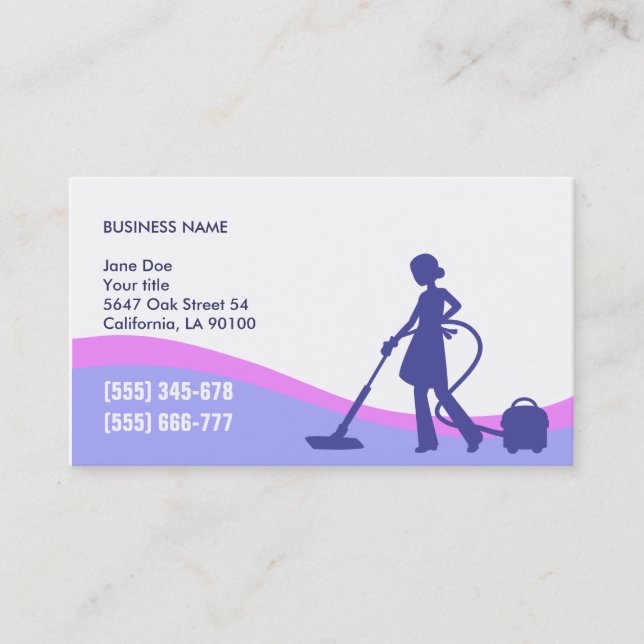 Housekeeper & Maid Business Card Template (Front)