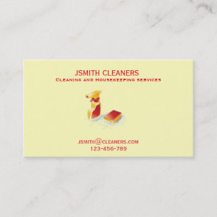 Housekeeper or cleaner freelance cleaning business business card