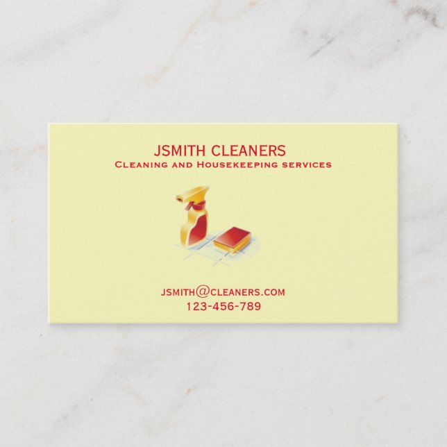 Housekeeper or cleaner freelance cleaning business business card (Front)