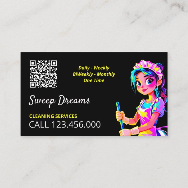 Housekeeper QR  Business Card (Front)