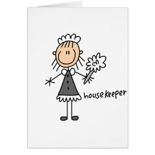 Housekeeper Stick Figure Card