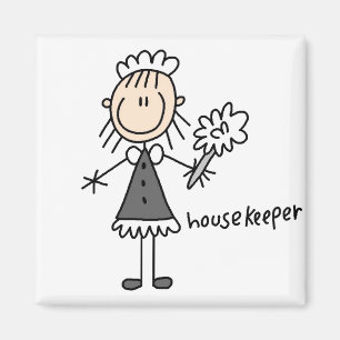 Housekeeper Stick Figure Magnet
