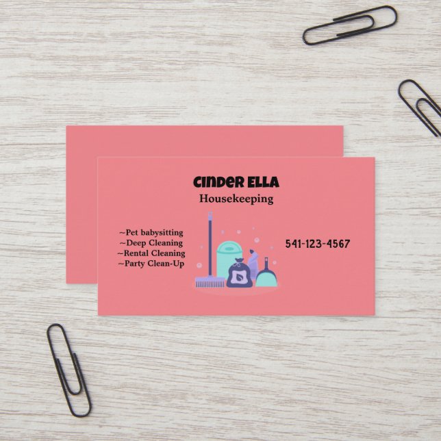 Housekeeping Business Card (Front/Back In Situ)