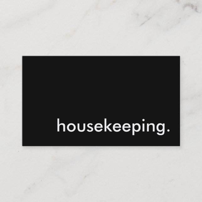 housekeeping. business card (Front)