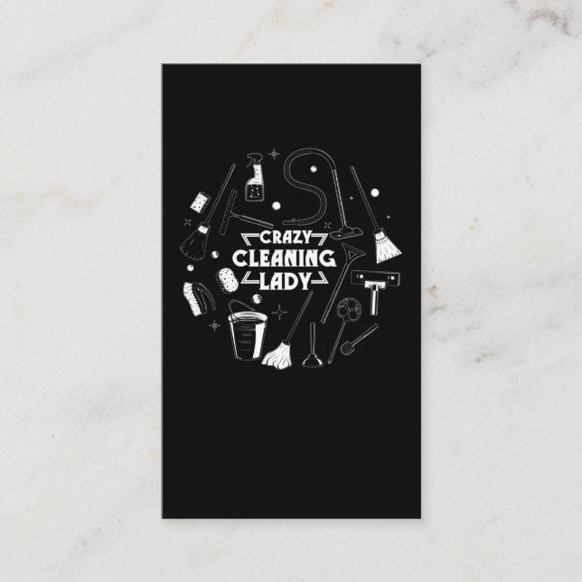 Housekeeping Cleaning Lady Vacuum Cleaner Housekee Business Card (Front)