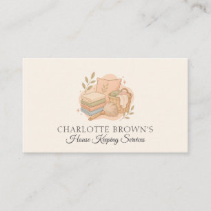 Housekeeping Cleaning Maid Home Maintenance Business Card