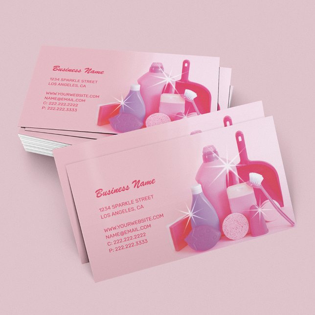 Housekeeping Cleaning Service Business Card (Creator Uploaded)