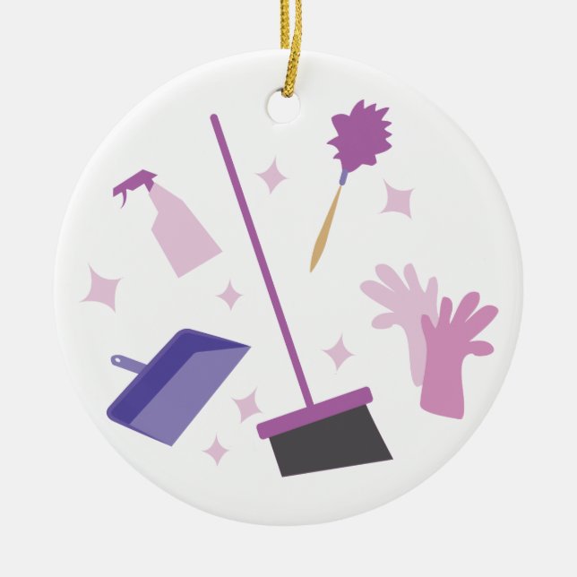 Housekeeping Equipment Ceramic Tree Decoration (Front)