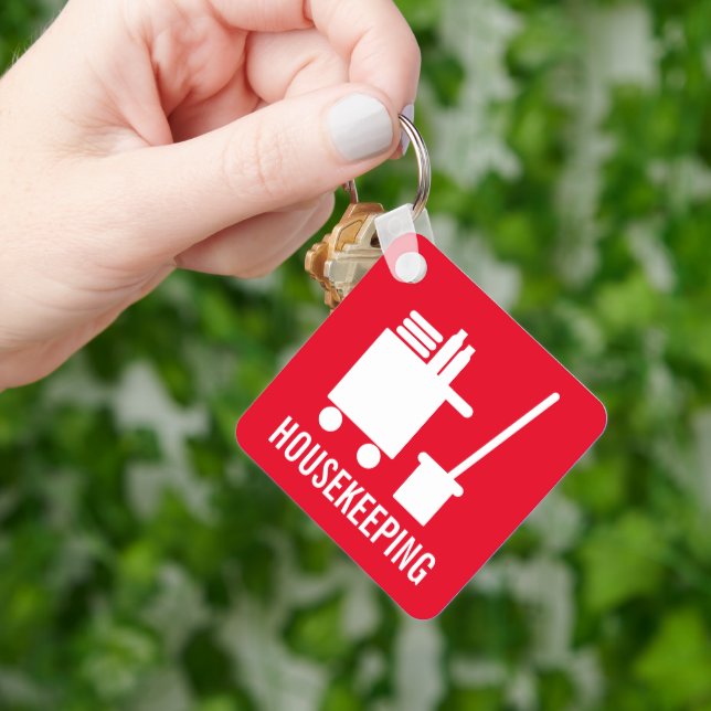 Housekeeping hotel room cleaning custom keychain (Hand)