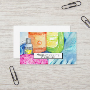 Housekeeping House Cleaning Supplies Business Card
