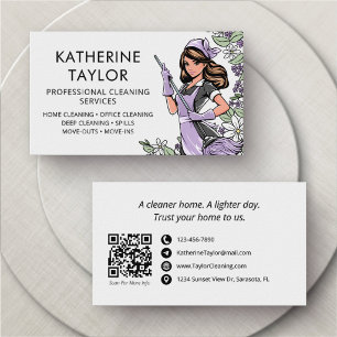 Housekeeping Maid Cleaners Business Card