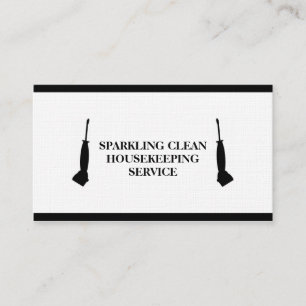 Housekeeping Maid Cleaning Green Service Vacuum Business Card