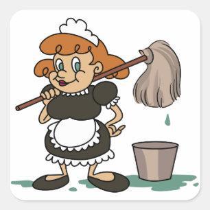 Housekeeping Maid Square Sticker