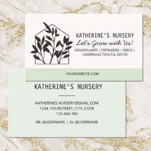 Houseplant Shop Nursery Modern Abstract Business Card