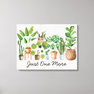 Houseplant Watercolor Gardening Quote  Canvas Print