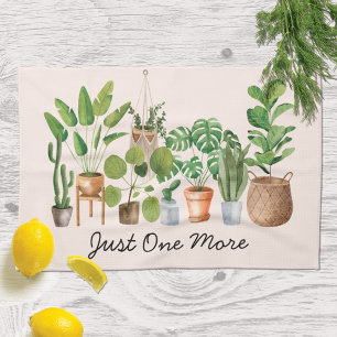 Houseplant Watercolor Quote Tea Towel