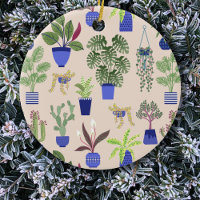 Houseplants Cactus Succulent Pattern Blush Pink