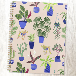 Houseplants Cactus Succulent Pattern Blush Pink Planner