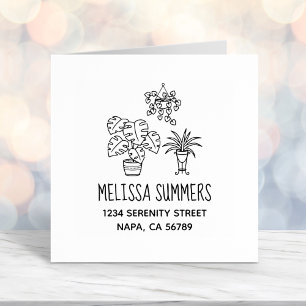 Houseplants Hobby Address Self-inking Stamp