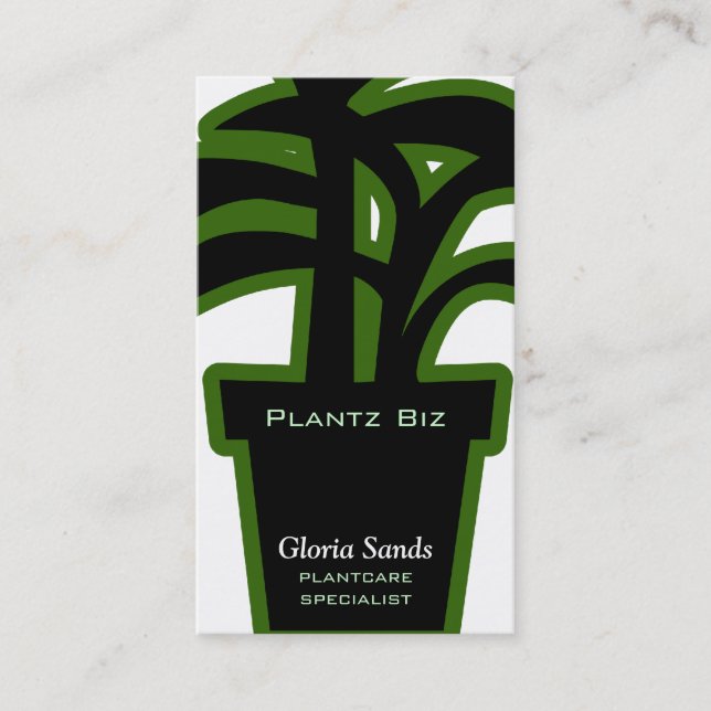 Houseplants Horticulture Green Business Card (Front)