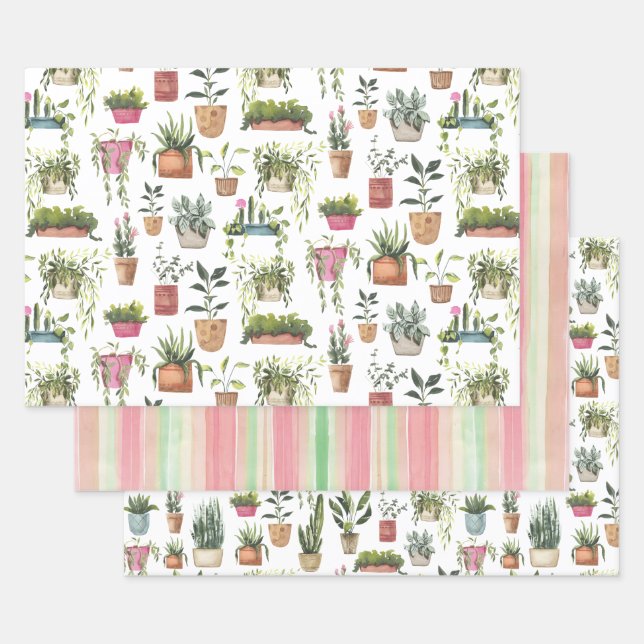 Houseplants Wrapping Paper Sheet (Set)