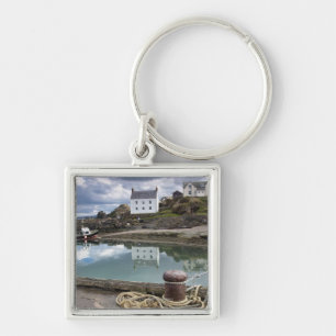 Houses And Boats Along The Water Key Ring