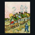 Houses and Figure (1890) by Vincent Van Gogh Poster<br><div class="desc">An impressive collection of high resolution public domain original paintings from the most famous Dutch Post-impressionist painter of all time, Vincent Willem van Gogh (1853–1890). Vincent struggled with mental illness throughout his short career and painted most of his most famous artwork such as 'Sunflowers' and 'Starry Night' during his final...</div>