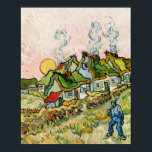 Houses and Figure (1890) by Vincent Van Gogh Poster<br><div class="desc">An impressive collection of high resolution public domain original paintings from the most famous Dutch Post-impressionist painter of all time, Vincent Willem van Gogh (1853–1890). Vincent struggled with mental illness throughout his short career and painted most of his most famous artwork such as 'Sunflowers' and 'Starry Night' during his final...</div>