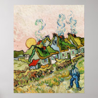 Houses and Figure (1890) by Vincent Van Gogh