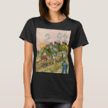 Houses and Figure by Vincent van Gogh T-Shirt<br><div class="desc">Vincent van Gogh - Houses and Figure. 
Vincent Willem van Gogh (1853-1890) was a Dutch Post-Impressionist painter who posthumously became one of the most famous and influential figures in Western art history.</div>
