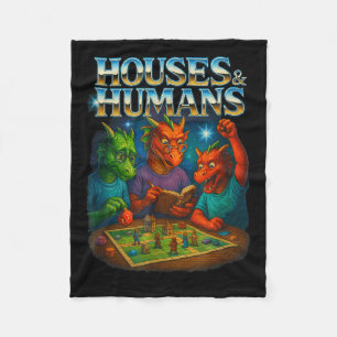 Houses And Humans Funny Gaming Rpg Gamers Men Wome Fleece Blanket