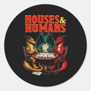 Houses And Humans Funny Tabletop Rpg Dice Game Par Classic Round Sticker