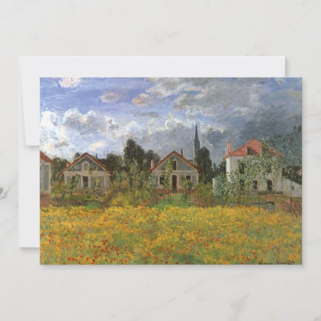 Houses at Argenteuil by Claude Monet, Vintage Art (Front)